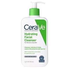 If you have been looking for an affordable gentle cleanser for dry skin that effectively cleanses and hydrates, CeraVe Hydrating Facial Cleanser is the answer. Dermatologists love this product because it gently cleanses the skin without injuring the skin barrier. The benefits of this cleanser go beyond simple cleansing. It contains essential ceramides that help restore your skin's protective barrier, ensuring your skin remains healthy and resilient. The addition of the humectants hyaluronic acid Cera Ve, Cerave Hydrating Facial Cleanser, Hydrating Facial Cleanser, Gentle Face Cleanser, Daily Face Wash, Best Face Wash, Night Time Skin Care Routine, Gentle Skin Cleanser, Hydrating Facial