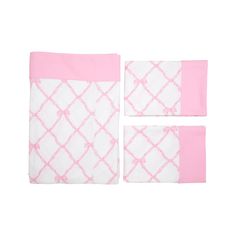 three pieces of pink and white fabric