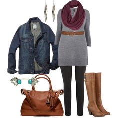 Fall Tunic - Plus Size #plus #size #outfit Tunic Outfit Winter, Wardrobe Overhaul, Fall Tunic, Fall Tunics, Tunic Outfit, Brown Tunic, Fall Forward, Cognac Boots, First Date Outfits