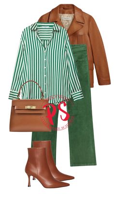 Fall Outfits Women Office Wear, Green Formal Pants Outfit, Green Striped Pants Outfit, Green Pants Fall Outfit, Rust Pants Outfit Work, Green And Tan Outfit, Colour Combinations Fashion, Look Office, Office Wear Women