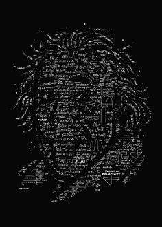 a black and white photo with many words written in the shape of a man's head