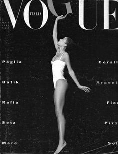 a magazine cover with a woman in a white swimsuit on the front and side