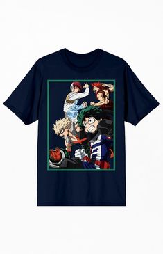 Online Only! Elevate your anime style with the My Hero Academia T-Shirt, showcasing a classic crew neckline, short sleeves, and a standard fit for optimal comfort. The front proudly displays graphics from your favorite anime series, making it a must-have for fans who want to wear their passion with pride.


	Crew neckline
	Short sleeves
	Standard fit
	Front graphic
	100% Cotton
	Machine washable Pacsun Mens, My Mobile Number, Mha Stuff, Top Graphic Tees, Anime Style, Pacsun, My Hero Academia, Hero Academia, My Hero