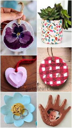 some crafts that include flowers and hearts