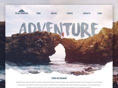 an image of a website page with the word adventure on it's front cover