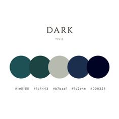 the color scheme for dark is shown in different shades