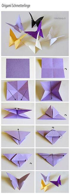 step by step instructions to make origami butterflies