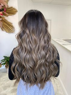 Ash Honey Balayage, Ashy Dimensional Balayage, Ashbrown Haircolor Highlights, Partial Blonde Balayage, Ash Balayage On Dark Hair, Cool Toned Brown Hair Balayage, Brown With Ash Blonde Highlights, Shadow Root Balayage, Cool Tone Balayage