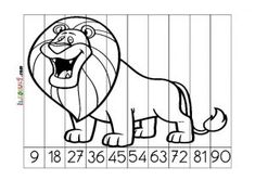 an image of a lion on a number line with the numbers 1 to 10 in it