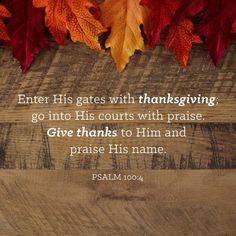 an autumn background with leaves and bible verse