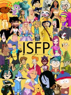 A bunch of cartoon/animated characters with the ISFP personality type.  #ISFP #isfp #mbti #pdbpersonality #catoon #character #animated #personaliytype Isfp Anime Characters, Isfp Enfp