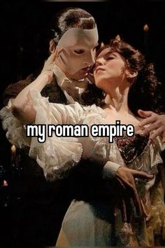 an image of a man and woman kissing in front of the caption that says, my roman empire