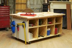 a garage workbench with tools on it and the words garage workshop written below