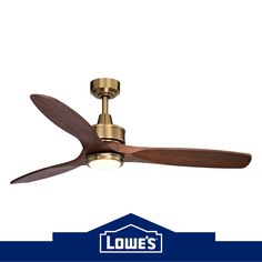 a ceiling fan with the words low's on it and an image of a house