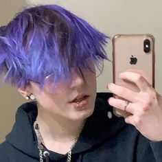 Hair Nonbinary, Purple Guy, Purple Hair, Character Art, Short Hair Styles, Dreadlocks, Hair Styles, Purple, Hair