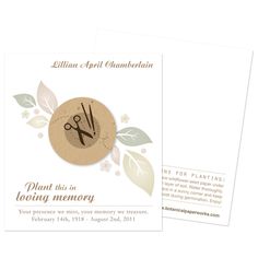 a card with a bird sitting on a tree branch and the words plant this in loving memory