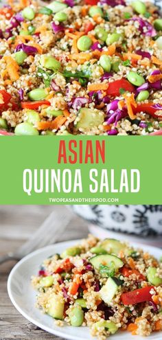 Asian Quinoa Salad {Kid Friendly} Asian Quinoa Salad, Asian Quinoa, Easy Quinoa Salad, Asian Dressing, Healthy Asian, Edamame Salad, Source Of Protein