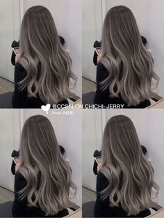 Smoky Beige Balayage, Korean Ash Blonde Hair, Fun Spring Hair Color Ideas, Korean Color Hair, Korean Hairstyle Color, Ash Black Hair, Hair Color Korean, Korean Hair Dye, Ash Grey Hair