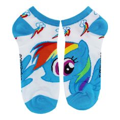 These My Little Pony themed socks are sure to please any My Little Pony fan. You get two pair of socks that fit most ages 14 and up. 80% acrylic, 17% polyester, 3% spandex. Officially licensed.•One size fits most ages 14+•2 pairs•Officially licensed•• Ankle Sock, Ankle Socks, My Little Pony, Socks, Spandex, Fan