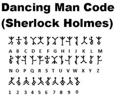 the dancing man code for shelock homies is shown in black on a white background