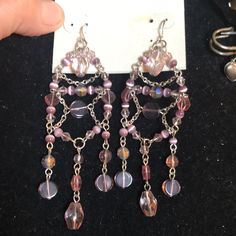 Chandelier Earrings Purple Chandelier, Beaded Jewelry Earrings, Beaded Chandelier, Purple Earrings, Ear Jewelry, Chandelier Earrings, Diy Earrings, Stone Jewelry, Gemstone Earrings