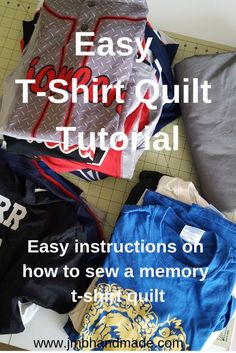 the instructions for how to sew an easy t - shirt quilt