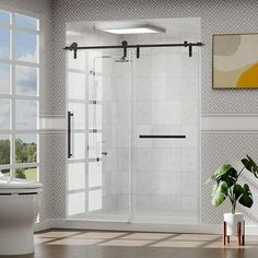 Our glass shower door is made using ANSI certified tempered glass and is equipped with a single-sided explosion-proof membrane. This significantly enhances the overall stability of the door,ensuring safety is not a concern. Our shower door features an exceptional waterproof design that sits tightly on the ground. Additionally, we have applied a seal and a waterproof barrier to prevent any water leakage. We have used thick and durable accessories in the design of the connector. This ensures a str Frameless Glass Doors, Glass Shower Doors Frameless, Glass Shower Door, Glass Shower Doors, Shower Door, Bathroom Cabinets, Glass Shower, Steel Handle, Shower Doors