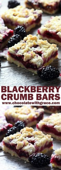 blackberry crumb bars with blueberries and blackberries on top