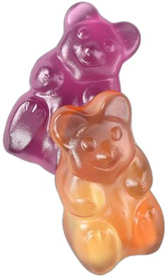 two gummy bears sitting next to each other