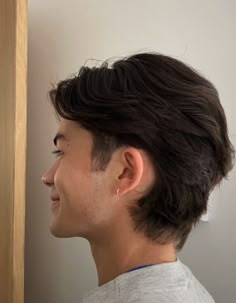 Korean Mullet Men Haircut, Taper Medium Haircut Men, Men’s Haircuts For Square Faces, Brushback Haircut Men, Feminine Mens Haircut, Windswept Hair Men, Straight Hair Mens Haircuts, Soft Mullet Asian, Asian Flow Hair Men