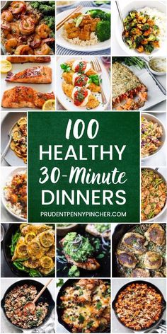 a collage of healthy 30 minute dinners