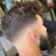 Mid Drop Fade With Design, Fade Hairstyle, Curly Hair Fade, Drop Fade, Gents Hair Style, Men Haircut Curly Hair