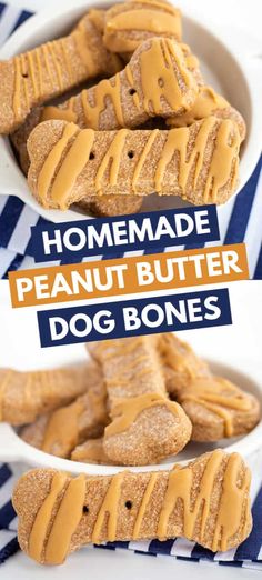 homemade peanut butter dog bones in a bowl