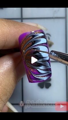 Nail Polish Art Designs, Poly Gel, Art Deco Nails, Manicure Nail Designs, Stylish Nails Designs, Eye Makeup Pictures, Nail Art Designs Videos