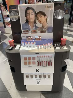 a display in a store filled with lots of cosmetics