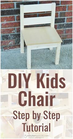 the diy kids'chair is made from wood and has been painted with white paint