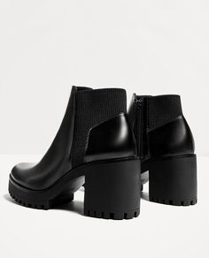 Image 4 of TRACK SOLE HEELED ANKLE BOOTS from Zara Ivory Outfit, Chunky Heel Pumps, Stylish Handbags, Shoe Inspiration, Women Shoes Online, Zara United States, Heeled Ankle Boots, Short Boots, Boot Shoes Women