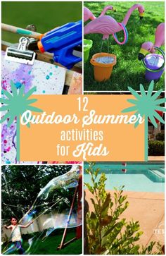 12 Outdoor Summertime Activities for Kids! Keep your kids entertained this Summer with these easy and fun OUTDOOR ideas! Summer Art Activities, Summer Activities For Toddlers, Outdoor Water Activities, Toddler Playground, Outdoor Summer Activities, Outside Activities, Summer Happy, Water Table, Outdoor Activities For Kids