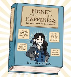 an illustrated book with the title money can't buy happiness