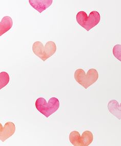 pink and red hearts painted on white paper