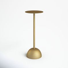 a round table with a gold metal base