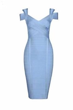 Blue Bandage Dress, Bandage Dress Herve Leger, Edgy Glam, Neck Bandage, Light Sky Blue, Bandage Dresses, Dress Tight, Bandage Midi Dress, Bandage Dress Bodycon