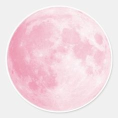 the full pink moon is shown in this round sticker