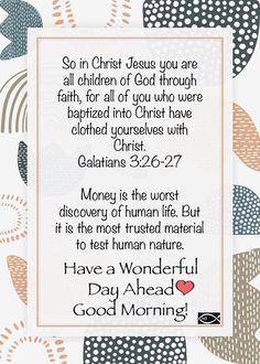 a card with an image of jesus and the words, so in christ you are all children