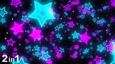 purple and blue stars on a black background with the number one in the bottom right corner