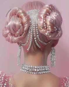 Haute Couture Hair, Pink And Sparkly, Glamour Hair, Barbie Hair, Fantasy Hair, Christmas Hairstyles, Glitter Hair