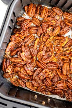 the pecans have been roasted and are ready to be cooked in the oven or on the grill