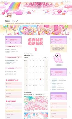 an image of a website page with pink and purple colors