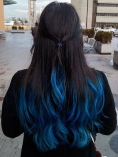 Dark Blue Hair Dye, Black Hair Tips, Dyed Hair Blue, Dark Blue Hair, Ombré Hair, Trendy Hair Color