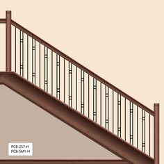 a drawing of a stair case with railings